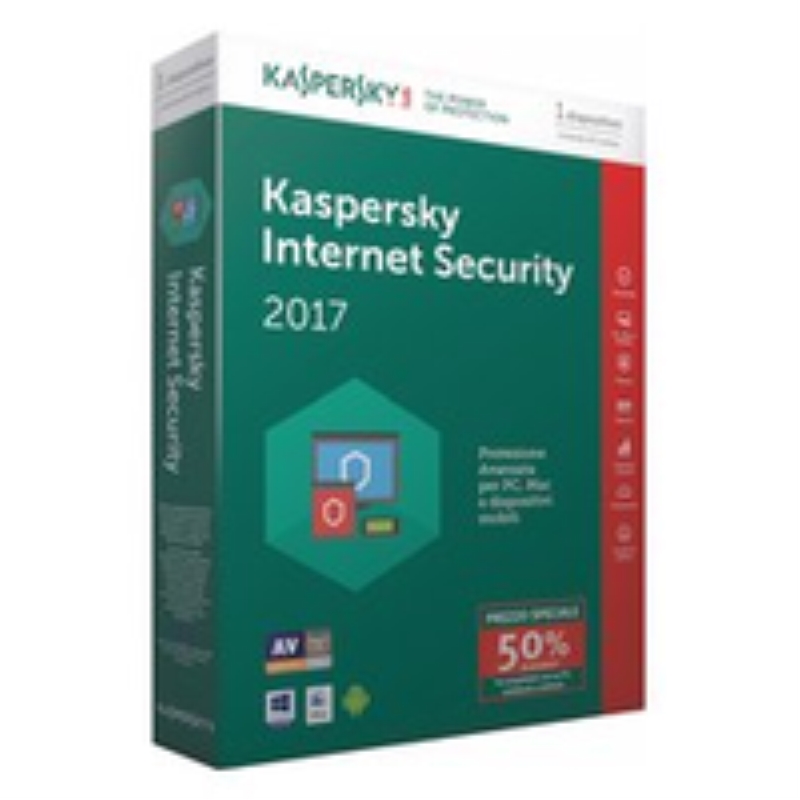 KASPERSKY Antivirus Kaspersky Internet Security 2017 1 utente 1 anno